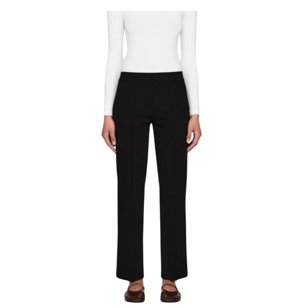 HIGH SPORT Jules Stretch‎ Cotton Straight Leg Pants Size Small Black Luxury